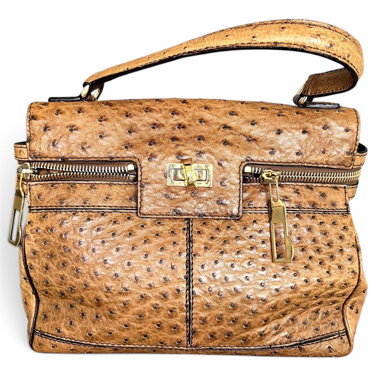 Whitney ostrich handbag
