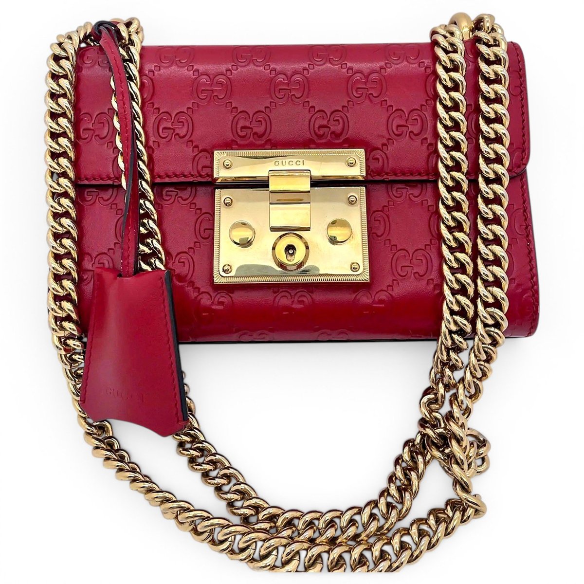 Padlock leather crossbody bag