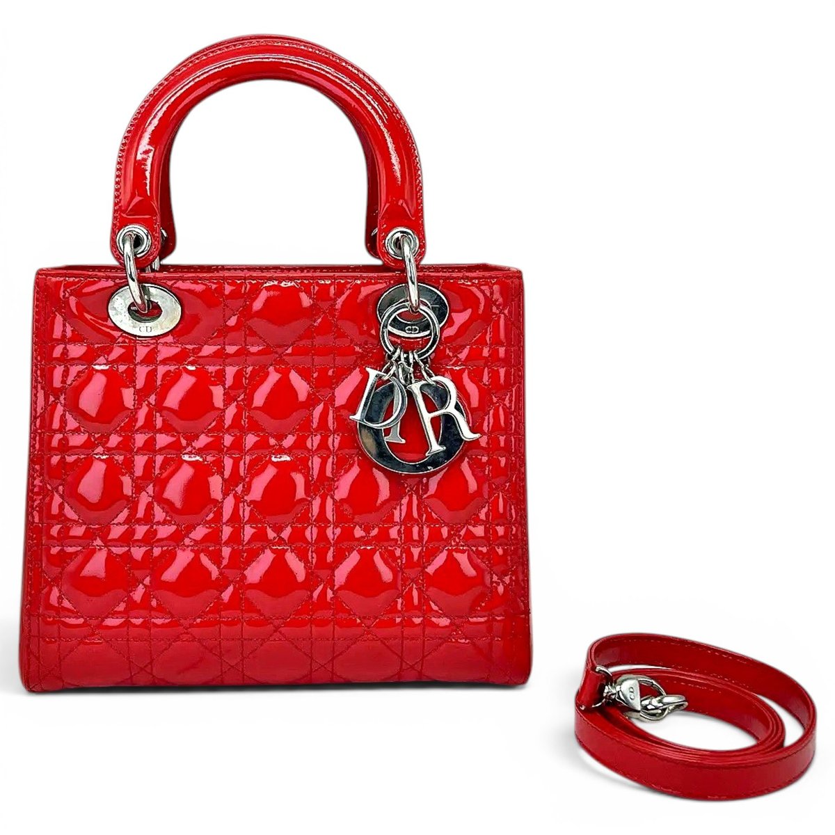 Lady Dior patent leather handbag