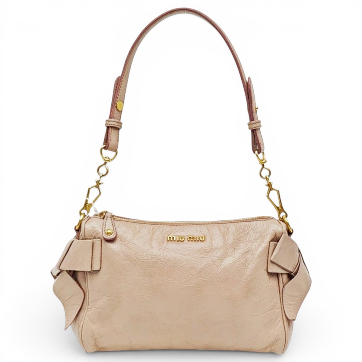 Bow bag leather handbag