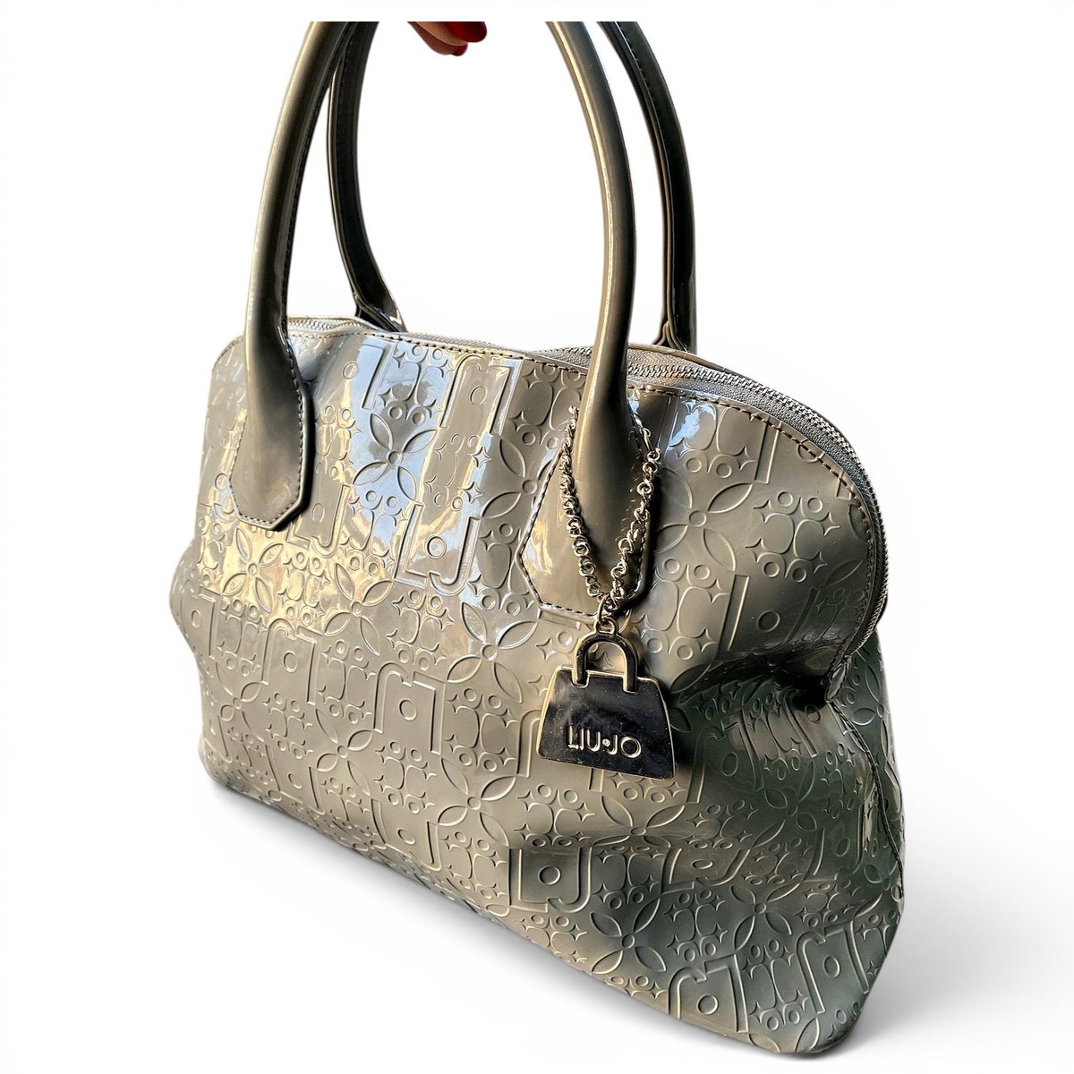 Patent leather handbag