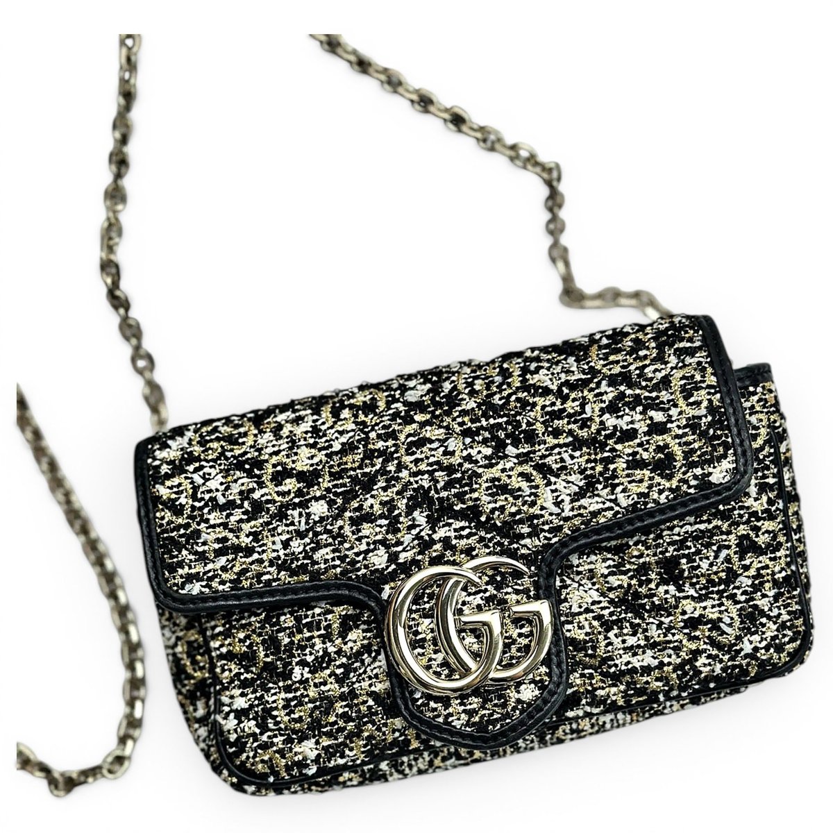 GG Marmont Flap tweed handbag