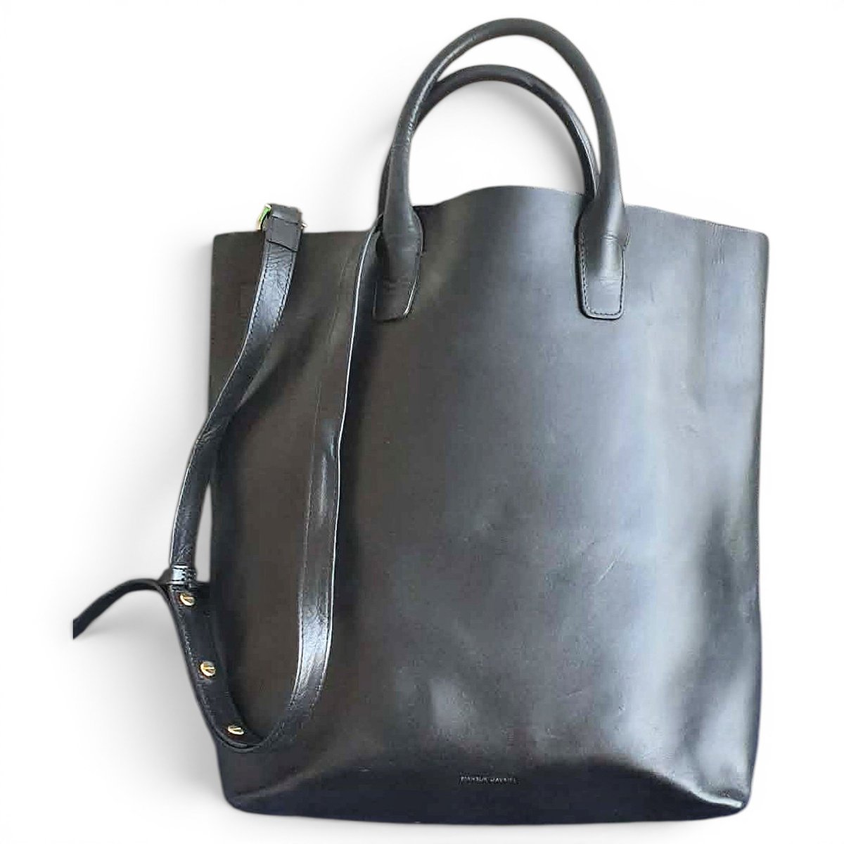 Folded leather tote