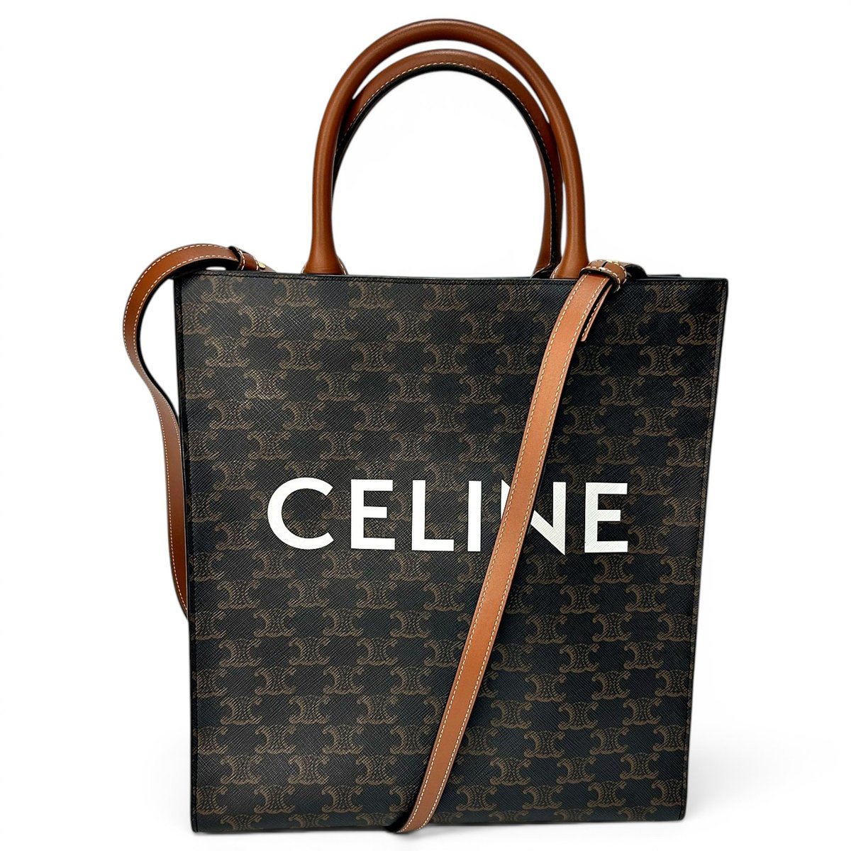 Cabas Vertical leather tote