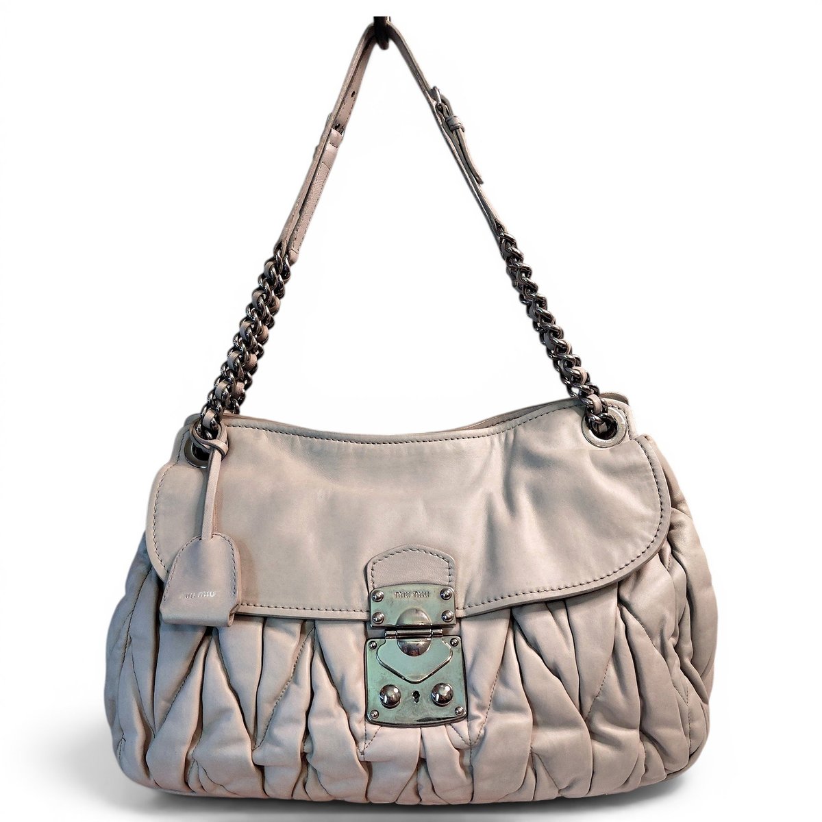 Matelassé leather handbag