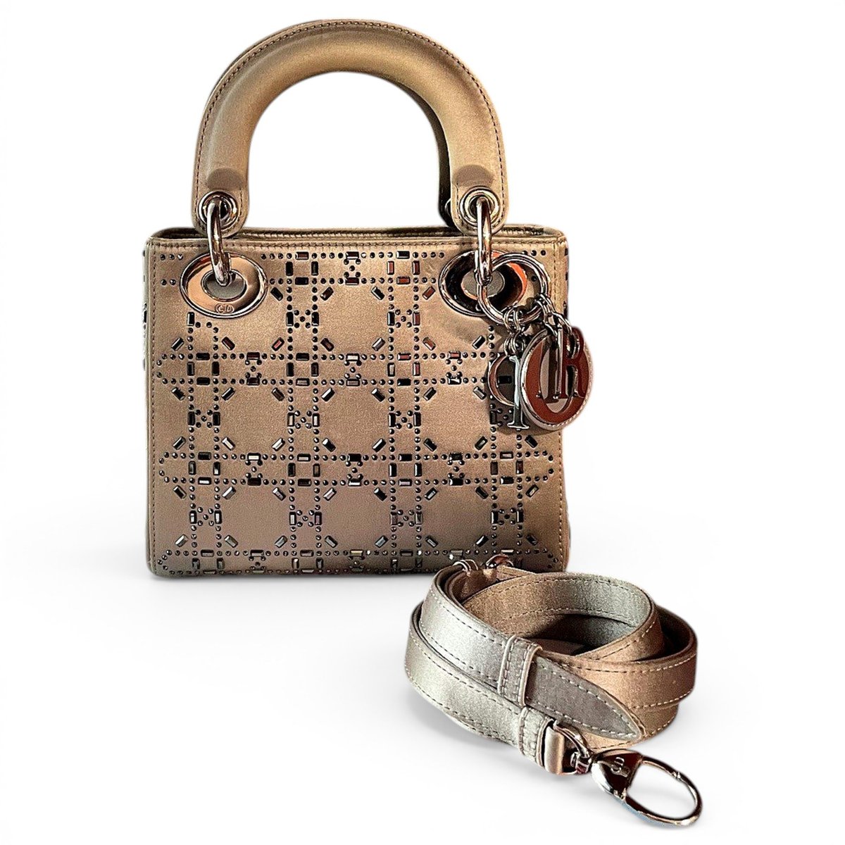 Lady Dior silk handbag