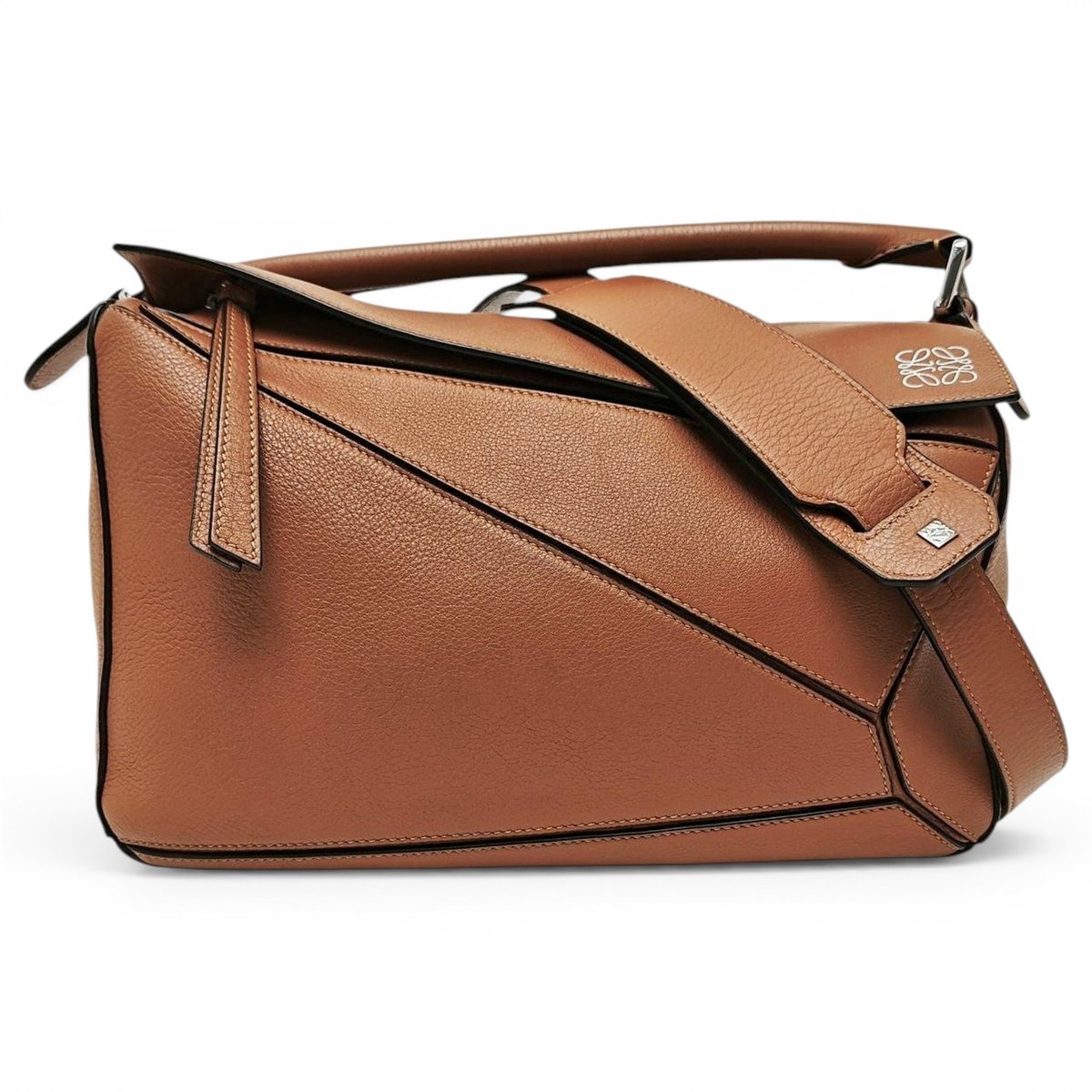 Puzzle leather crossbody bag