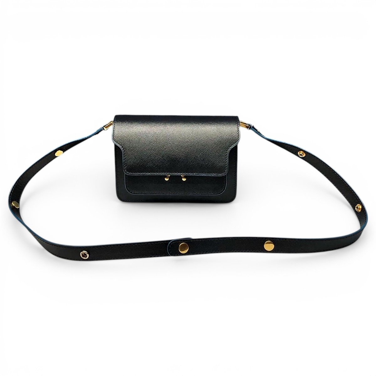 Trunk leather crossbody bag