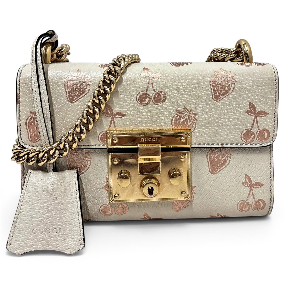 Padlock leather crossbody bag