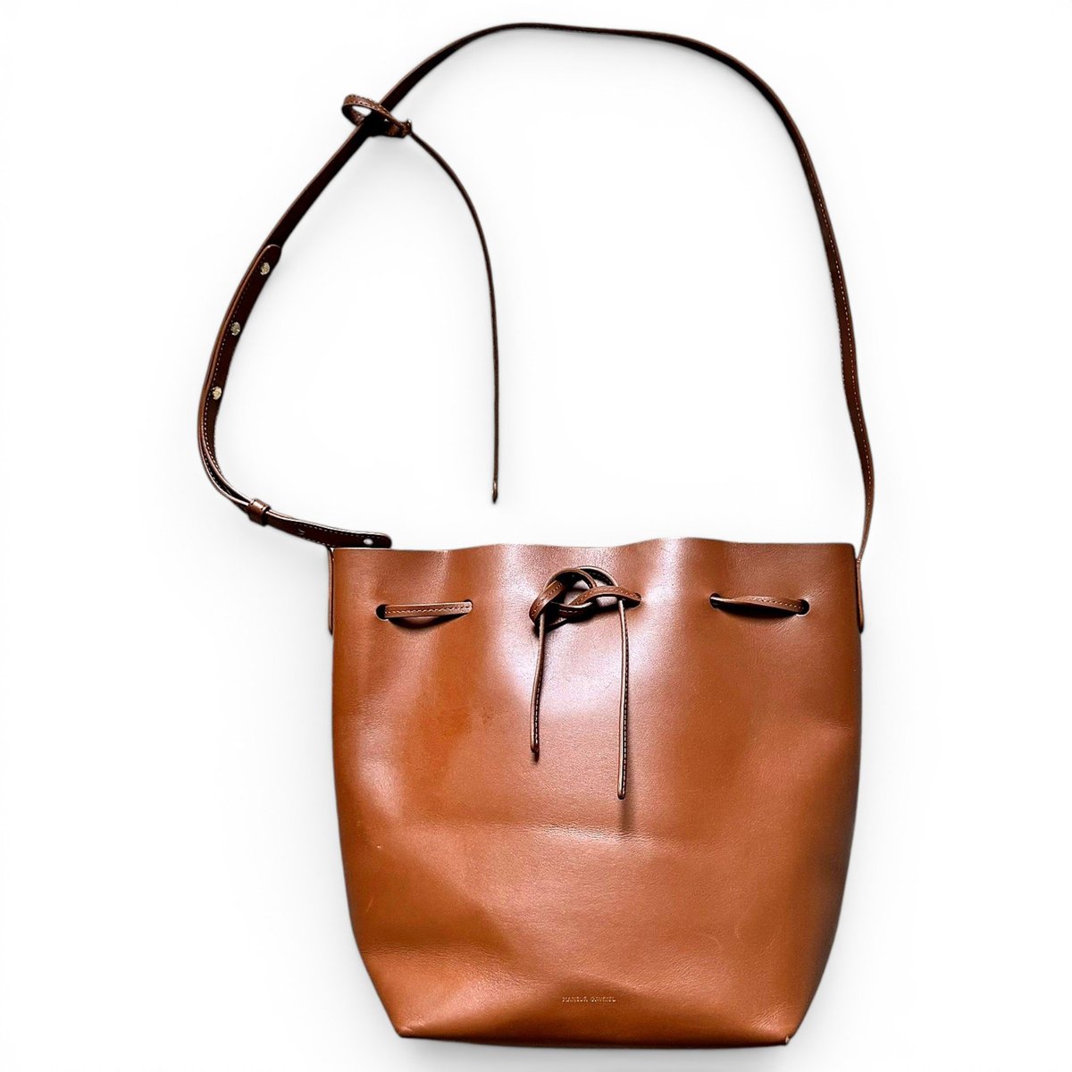 Bucket leather handbag
