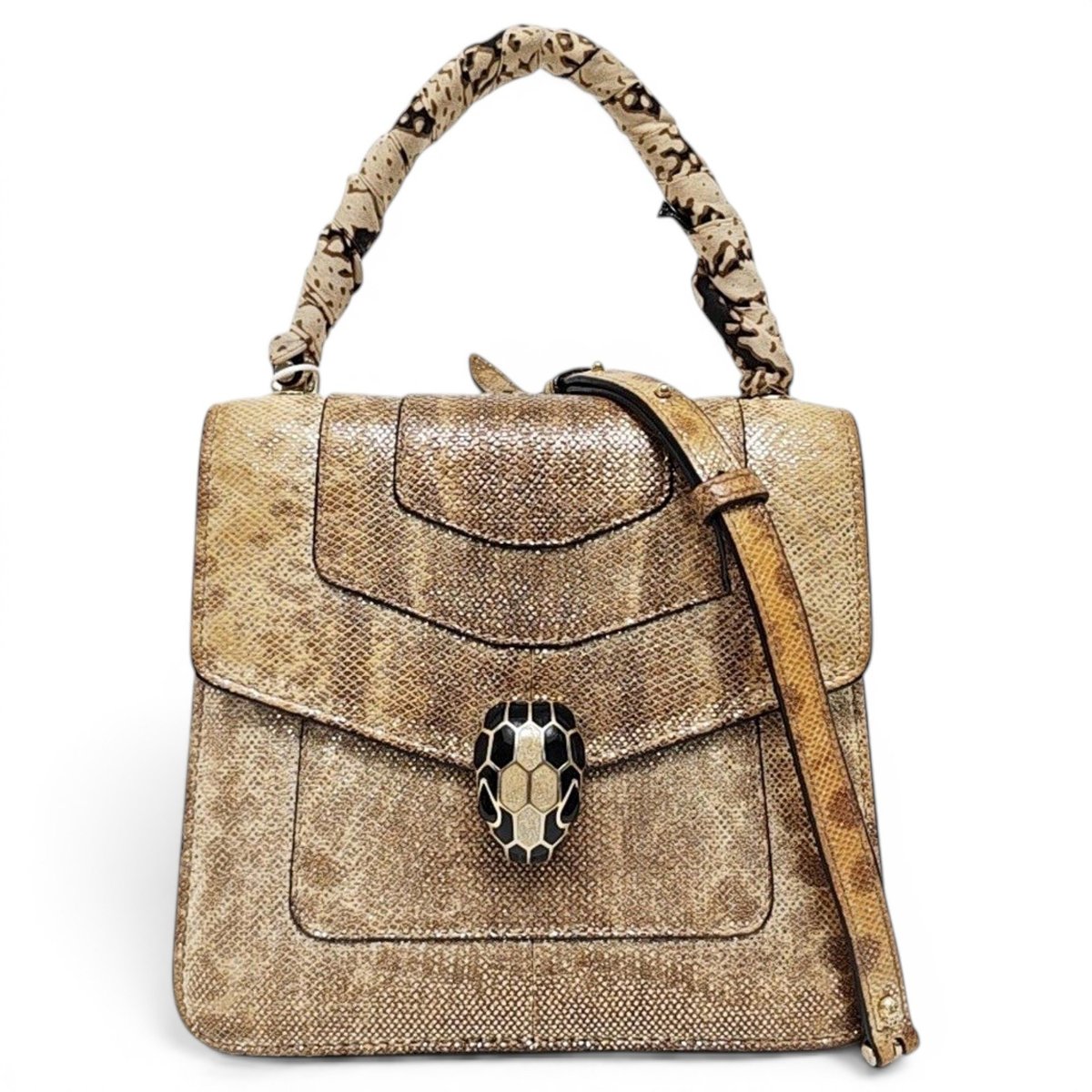 Serpenti leather handbag