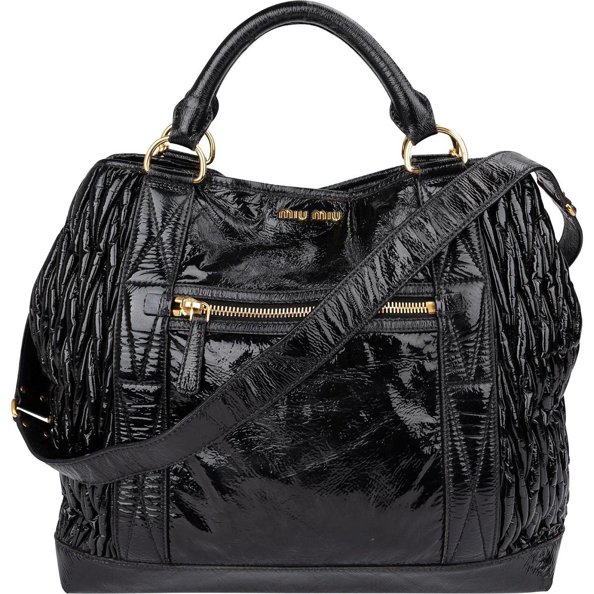 Vitello patent leather handbag