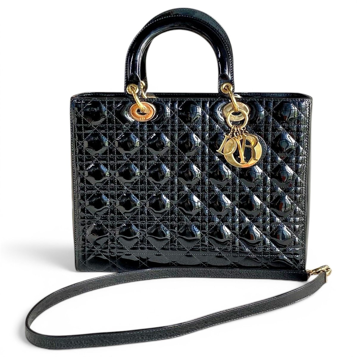 Lady Dior patent leather satchel