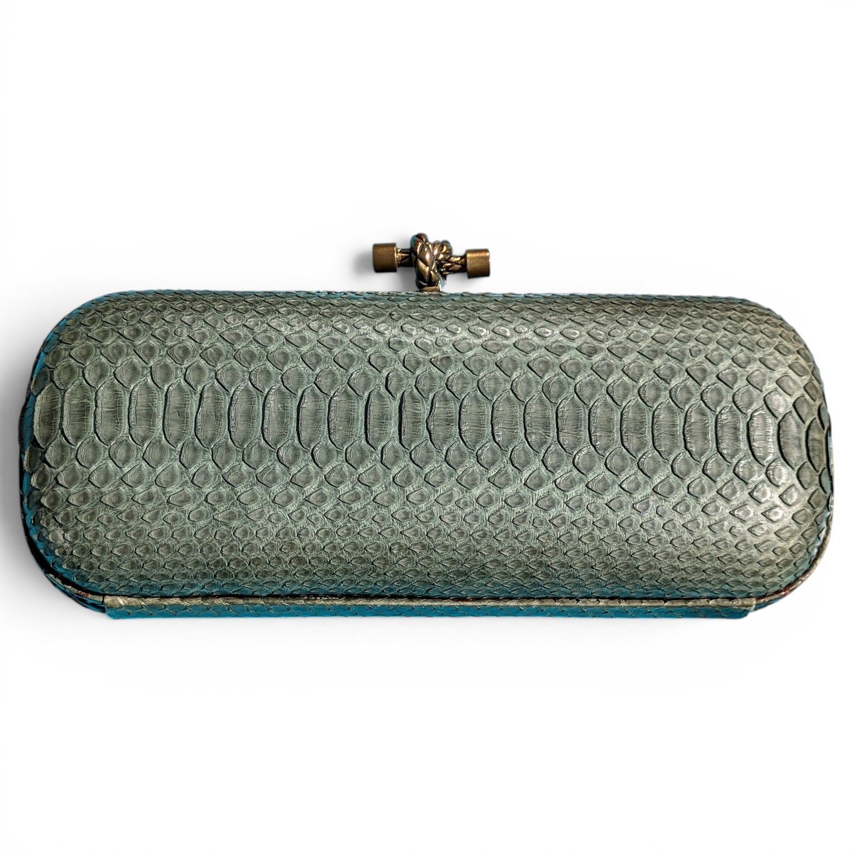 Pochette Knot python clutch bag
