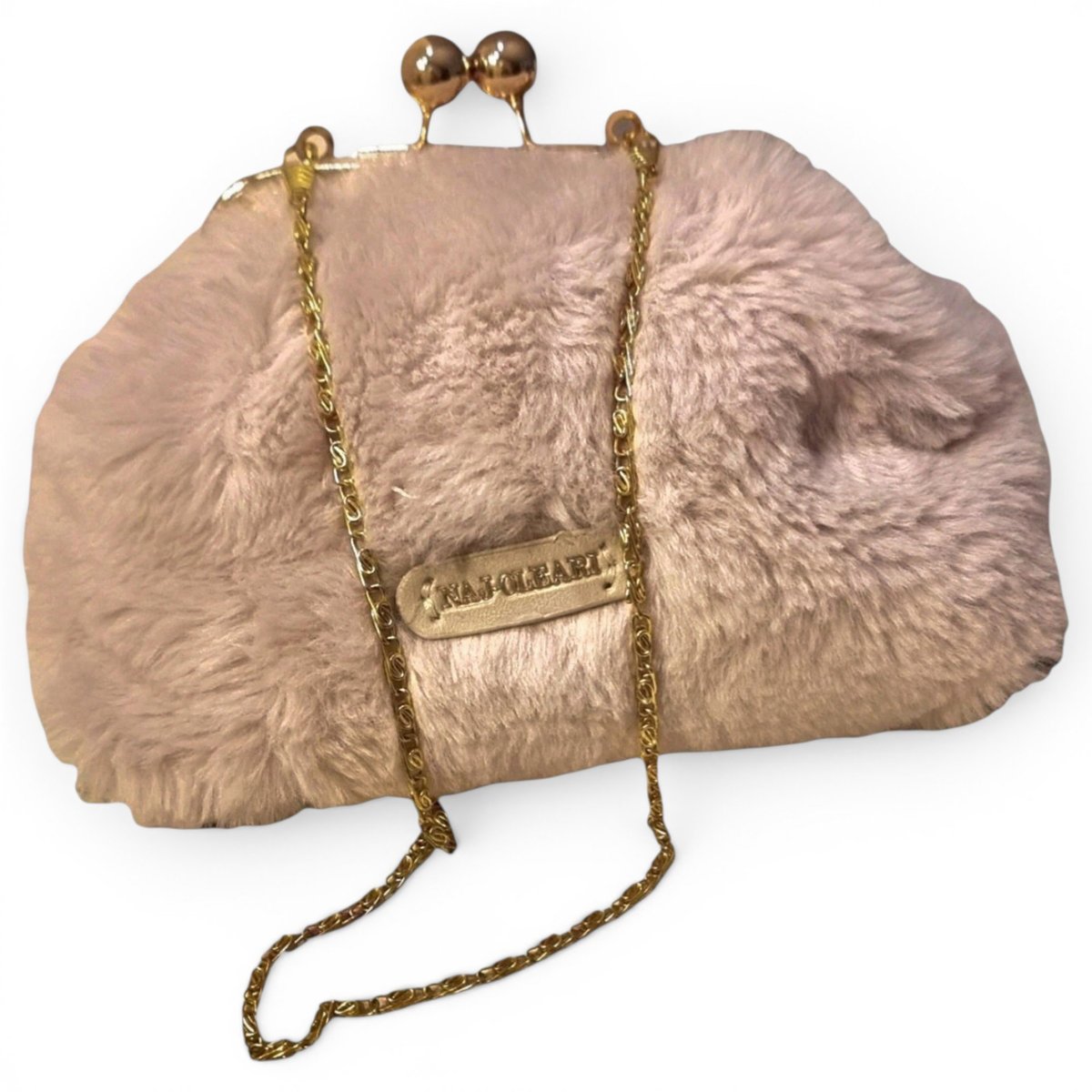 Faux fur clutch bag