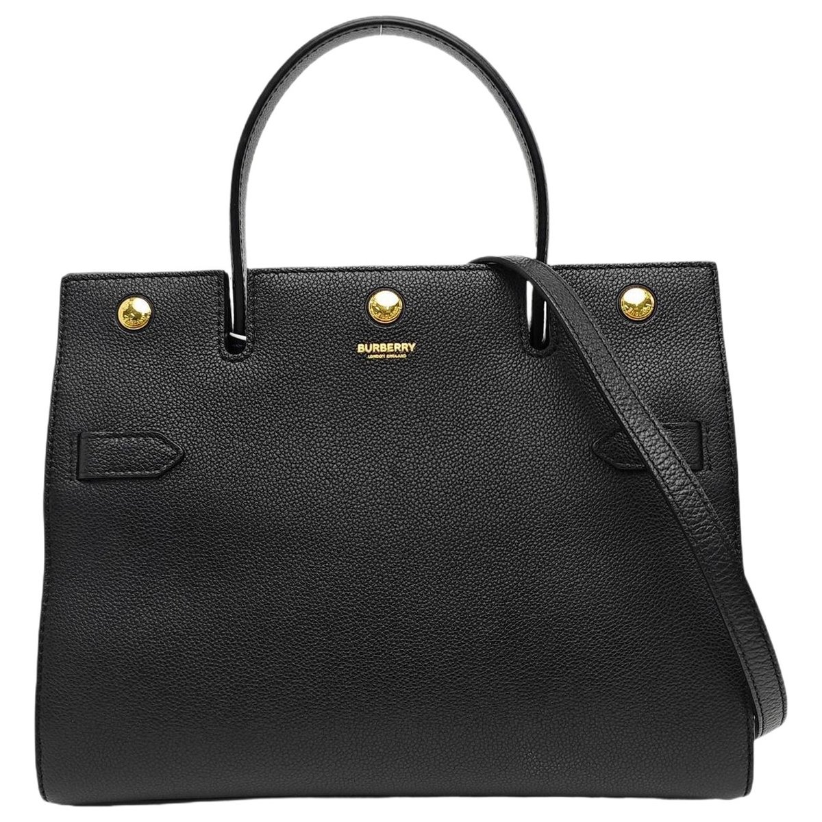 Title leather handbag