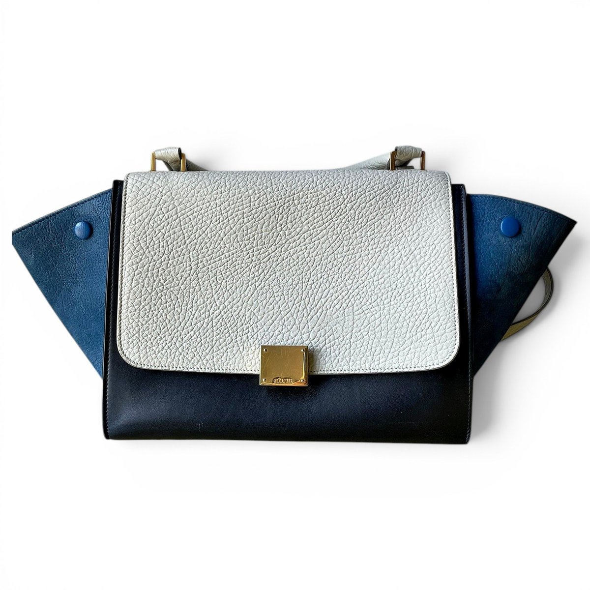 Trapèze leather handbag