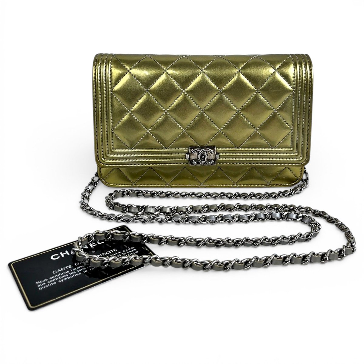 Wallet On Chain Boy leather crossbody bag