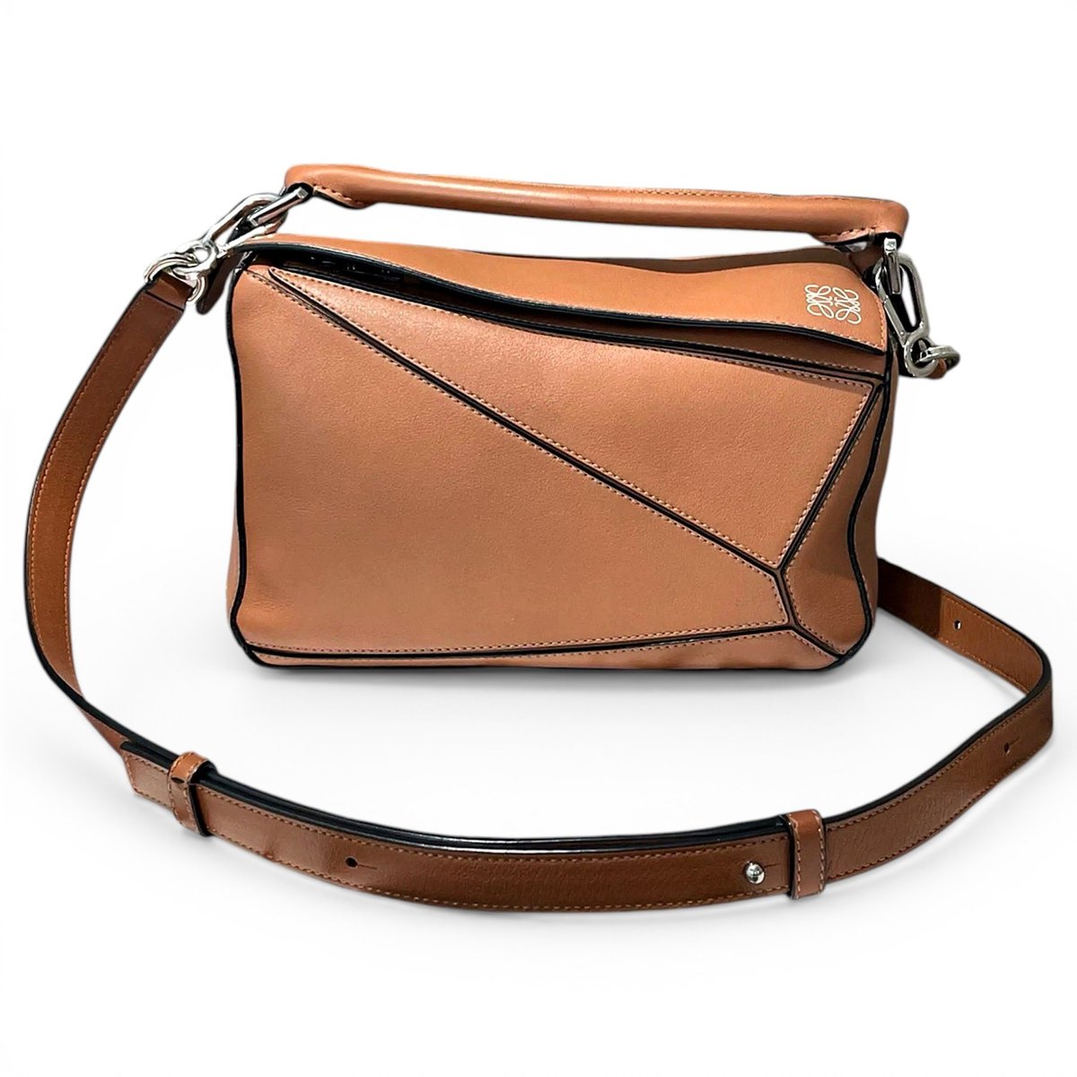 Puzzle leather crossbody bag