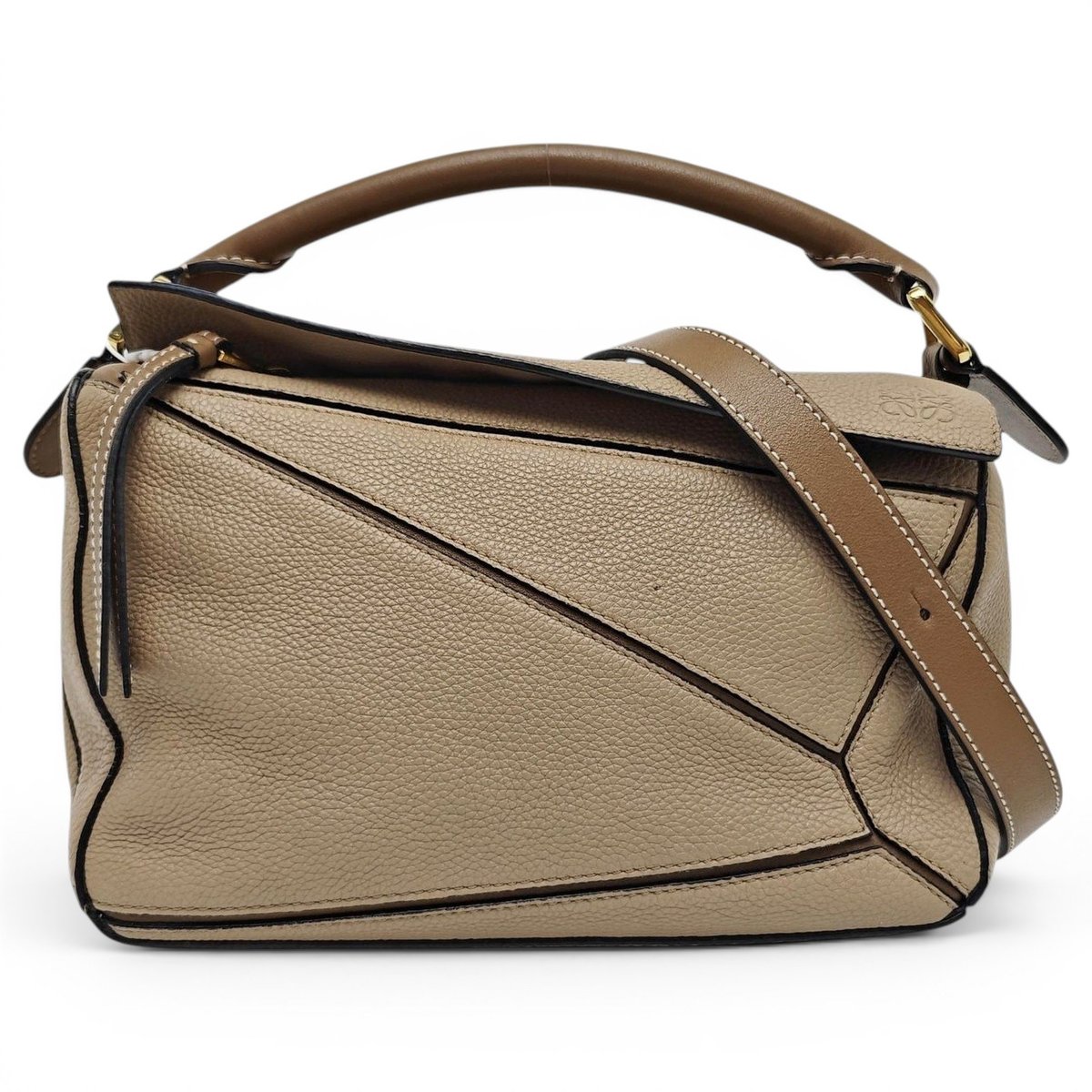 Puzzle leather crossbody bag