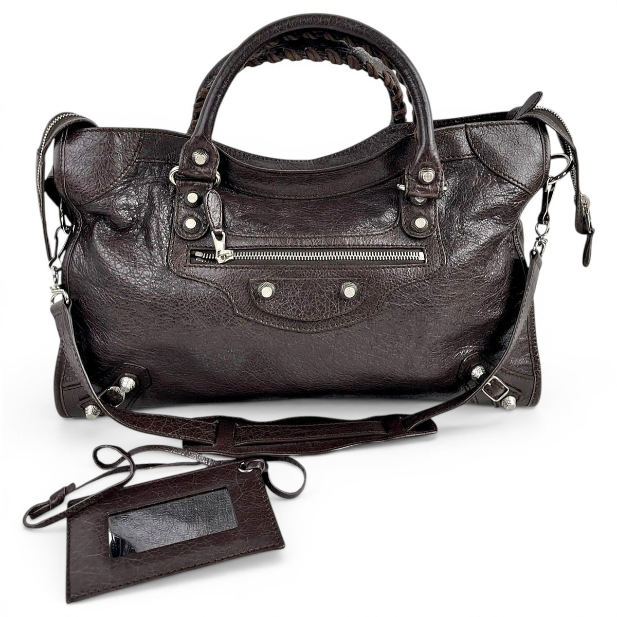 City leather handbag