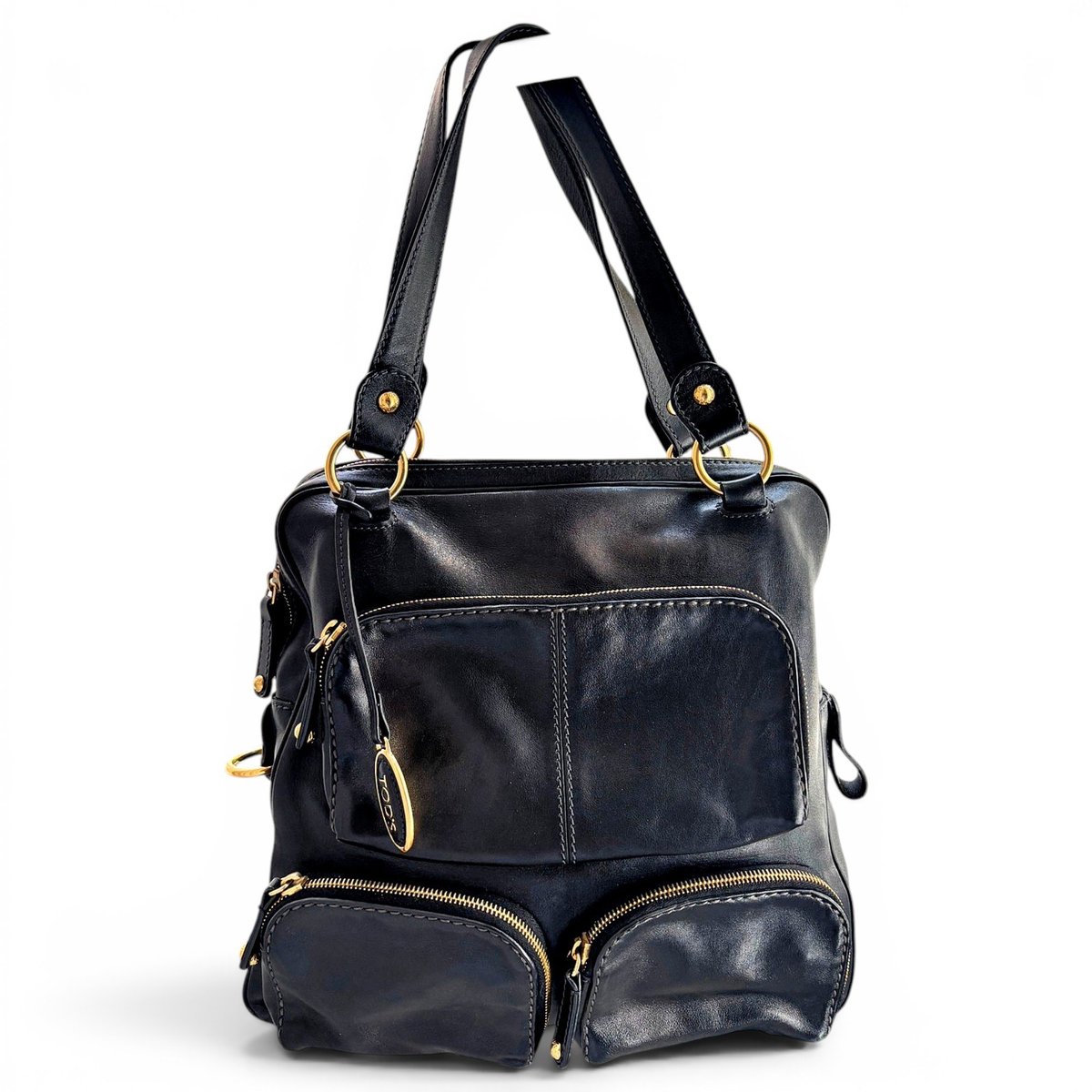 Leather clutch bag