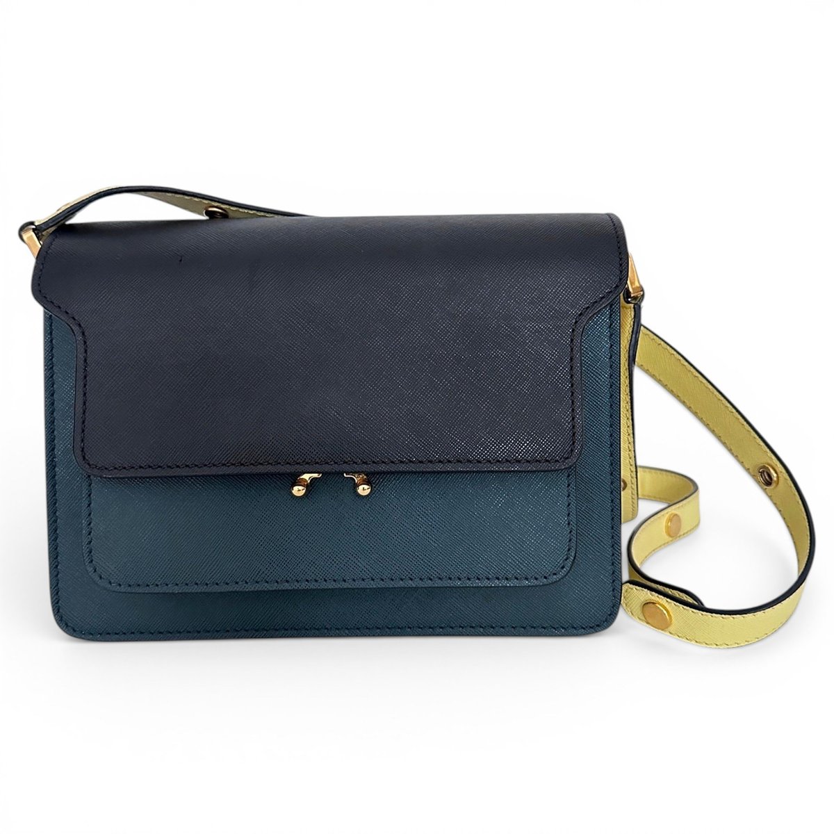 Trunk leather crossbody bag
