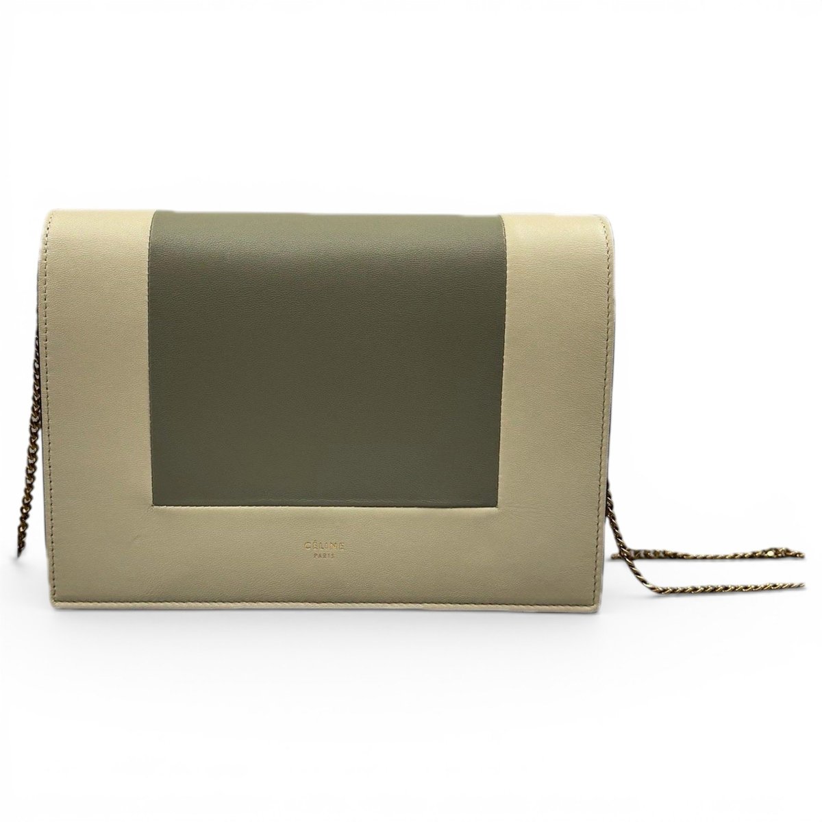 Frame leather handbag