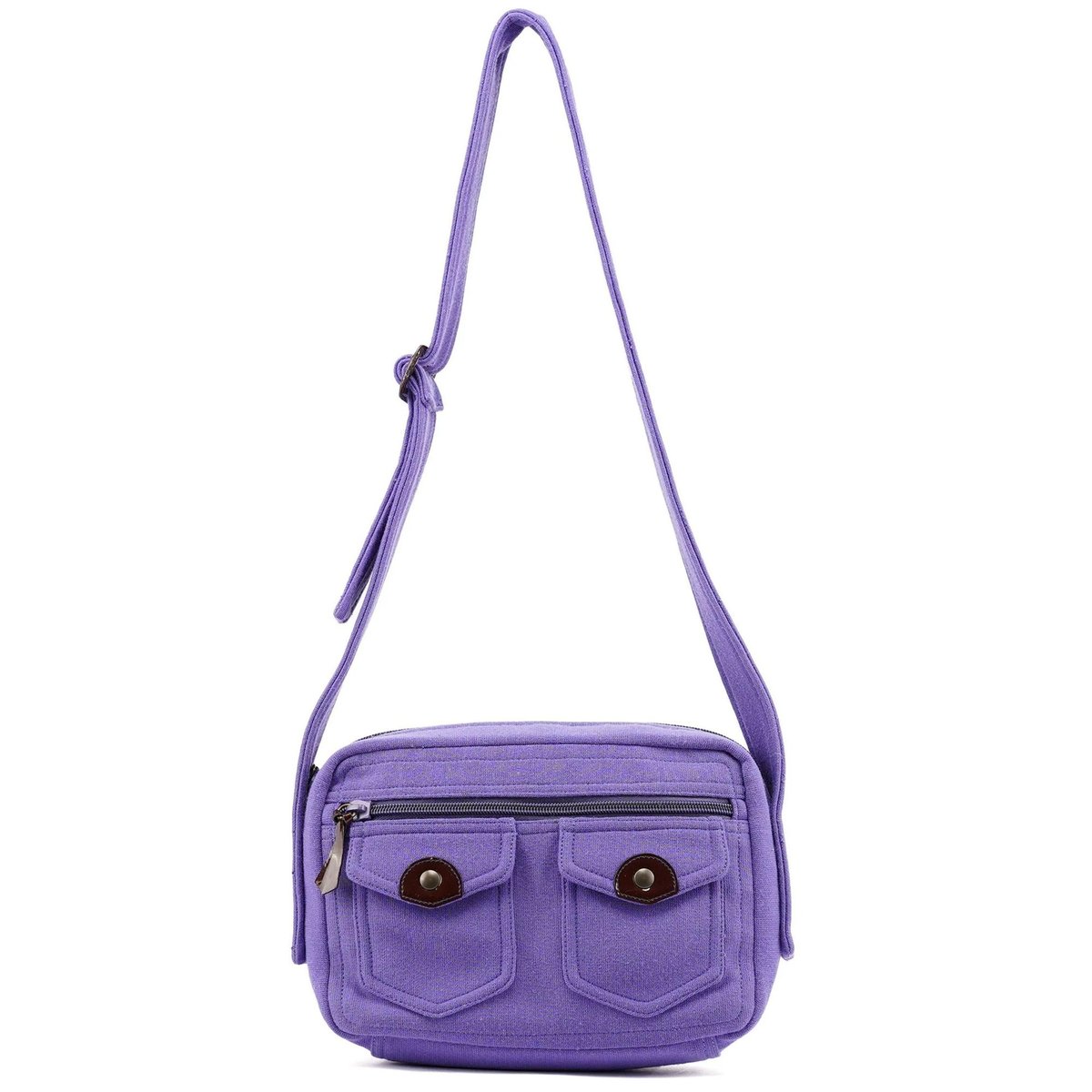 Pocket leather crossbody bag
