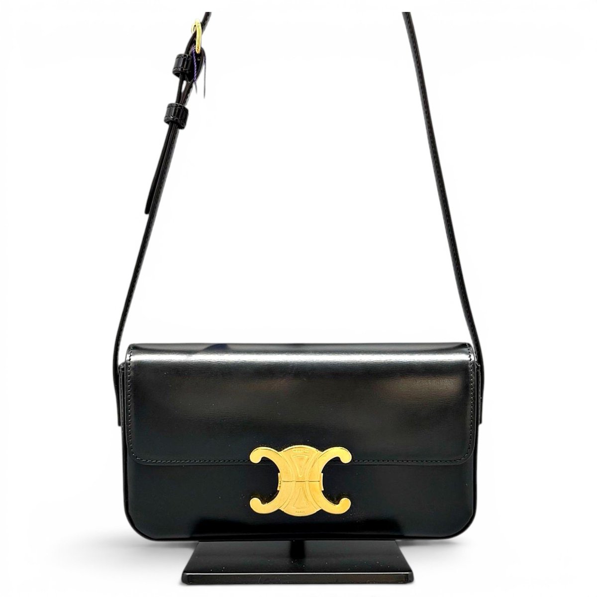 Triomphe chain leather handbag