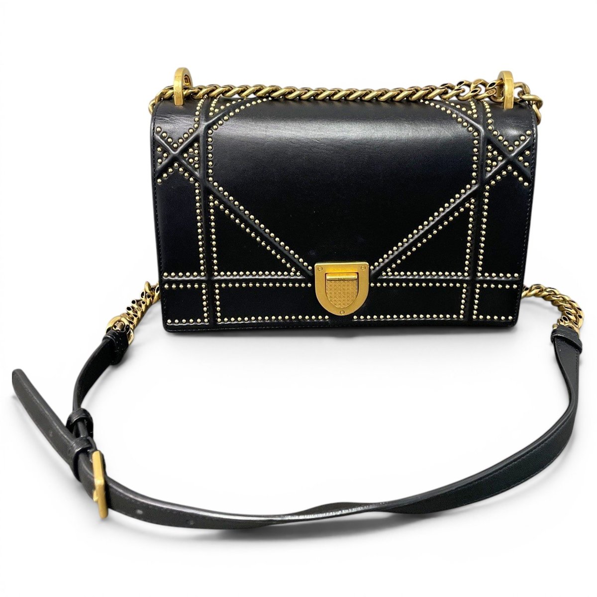 Diorama leather handbag