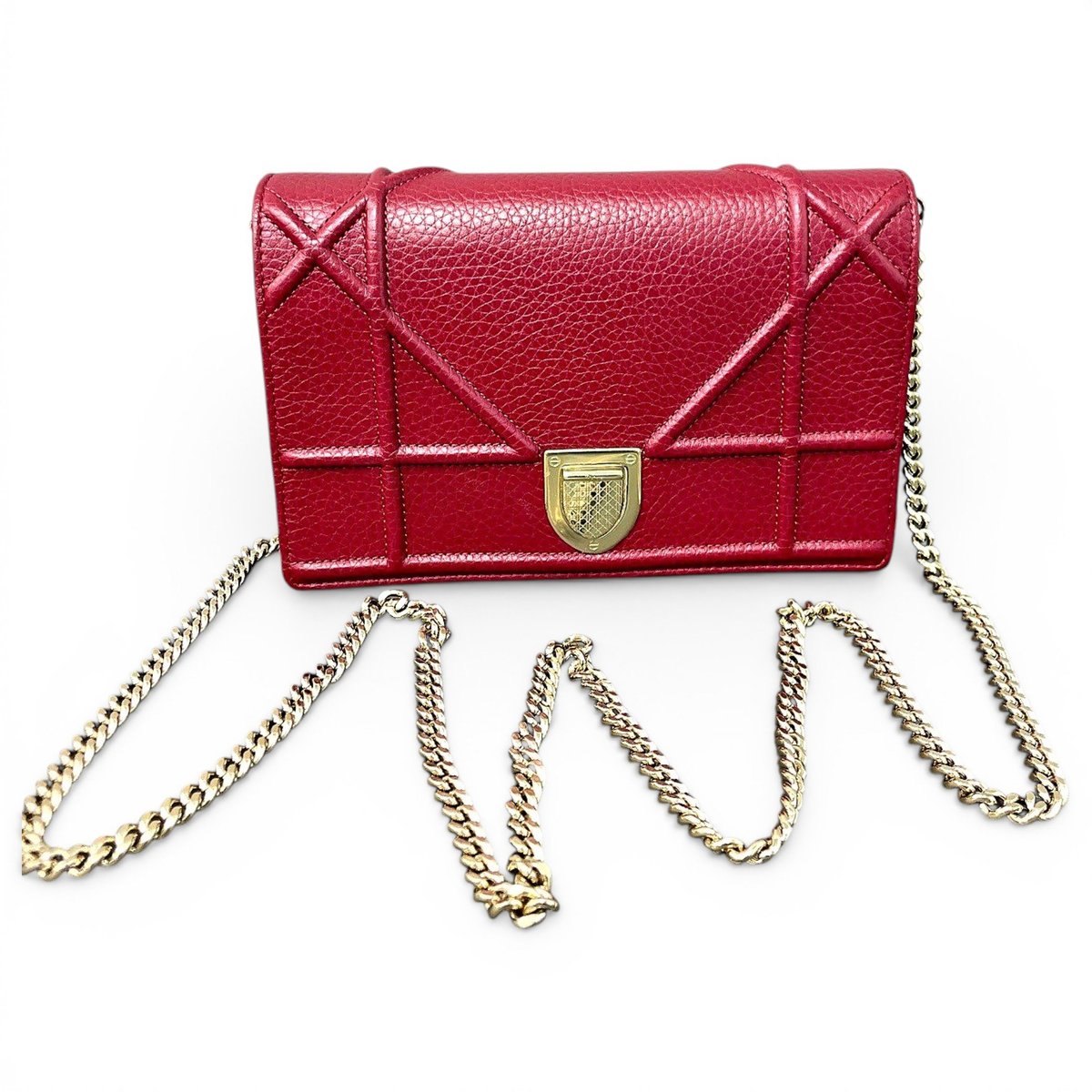 Diorama leather handbag