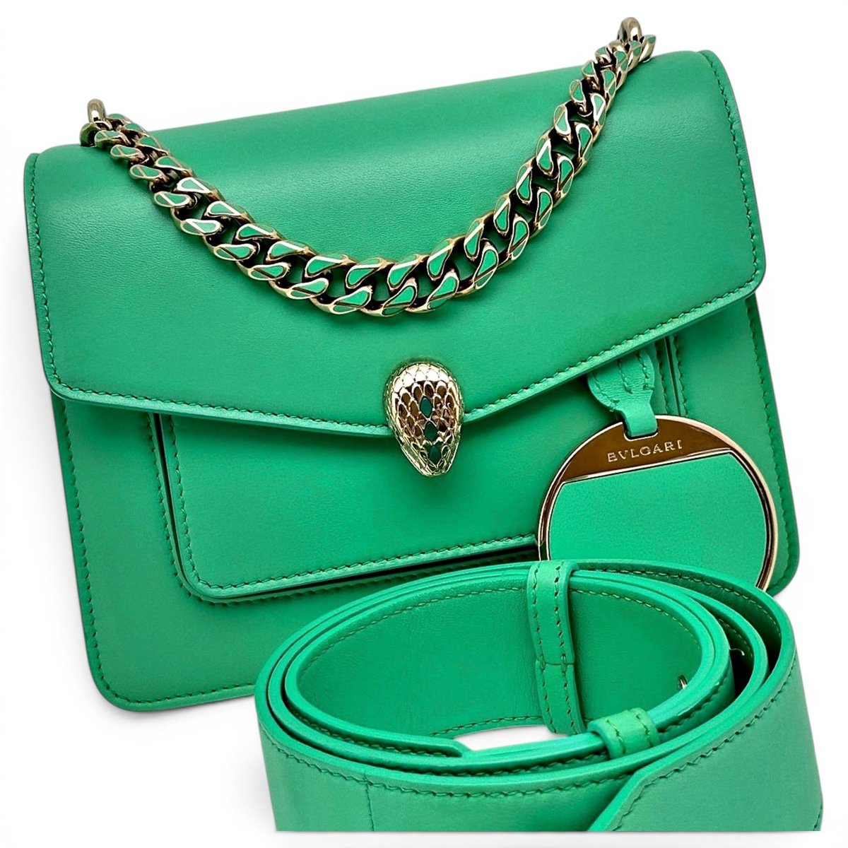 Serpenti leather handbag