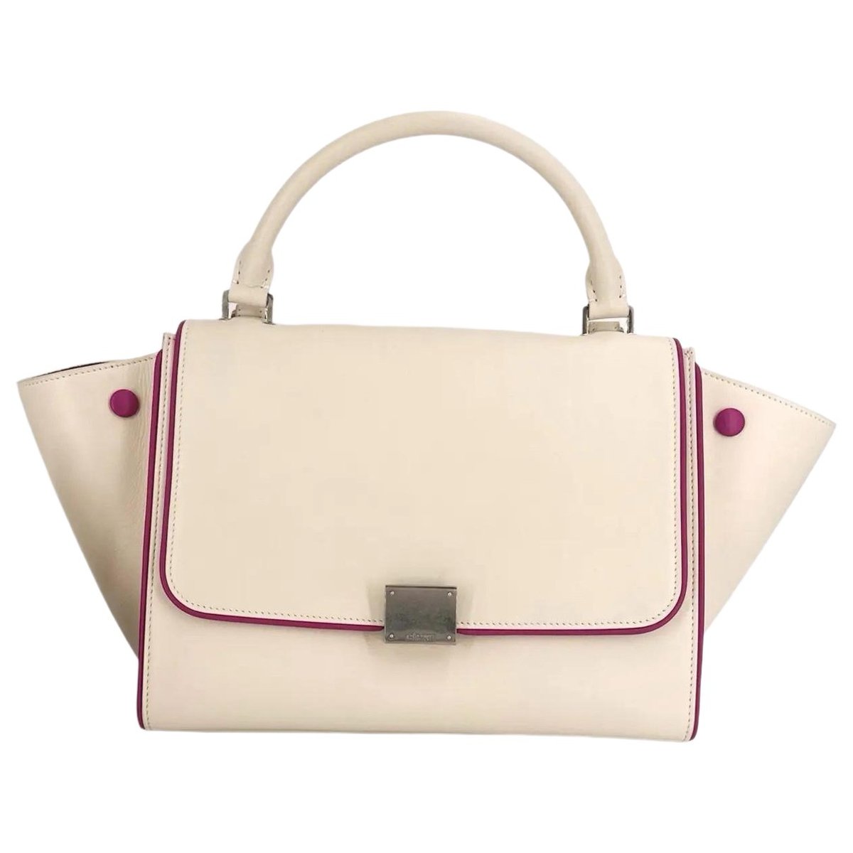 Trapèze leather handbag