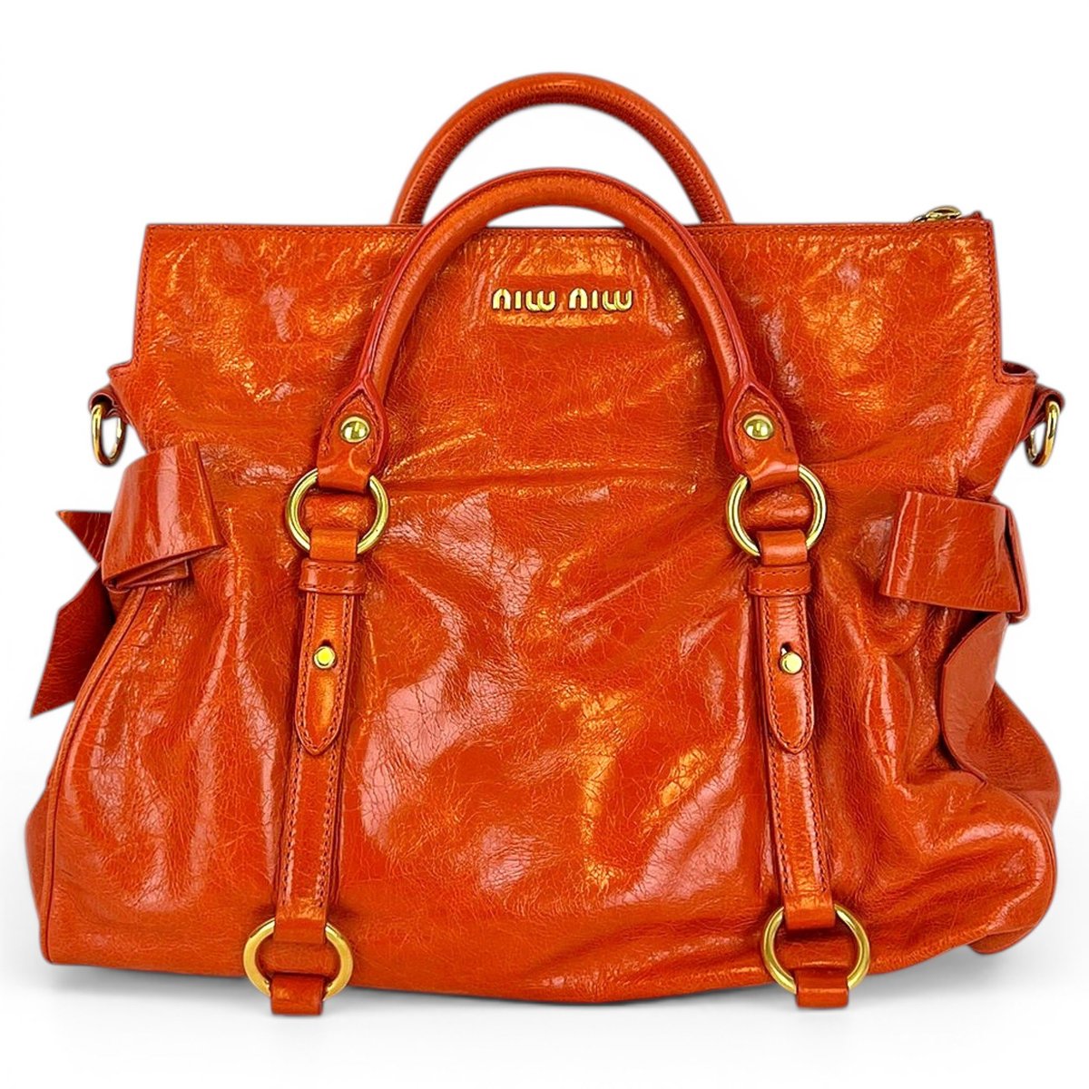 Bow bag leather handbag