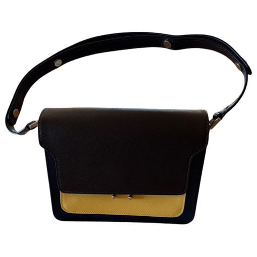 Trunk leather crossbody bag