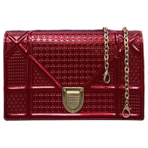 Diorama patent leather handbag