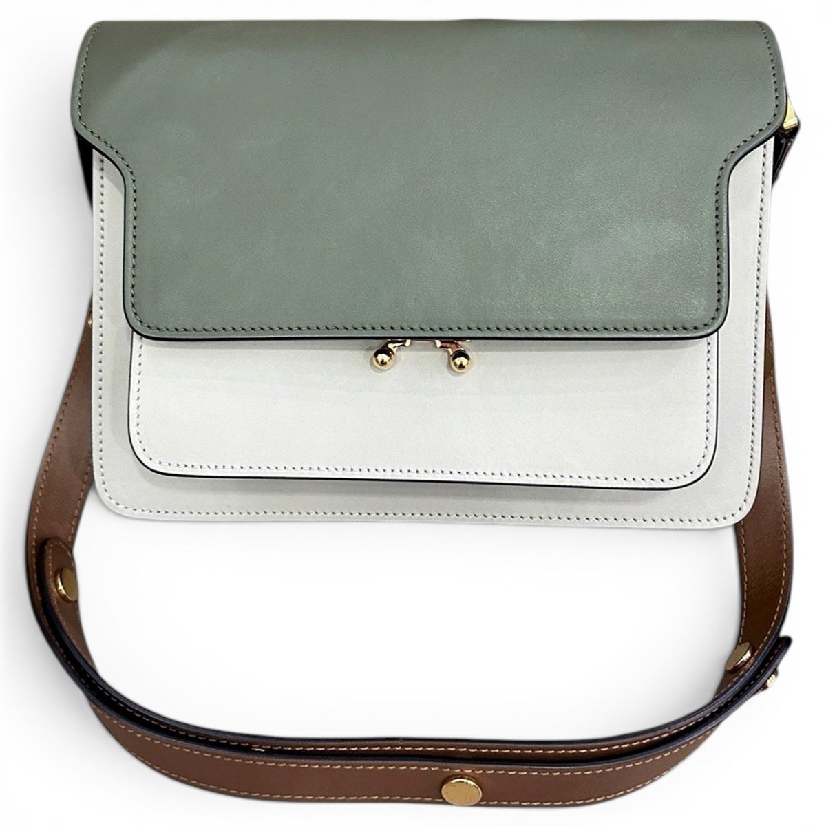 Trunk leather handbag