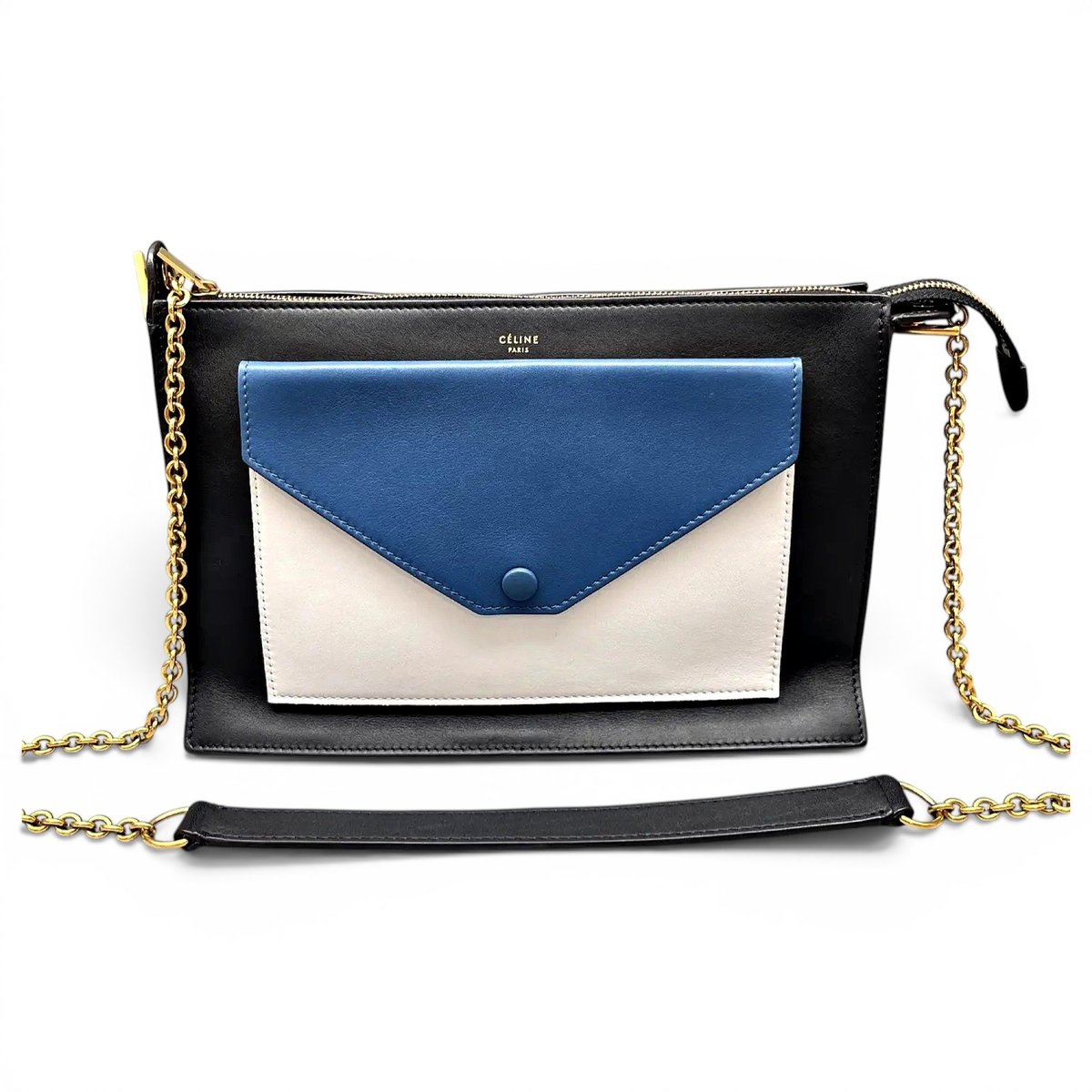 Pocket leather handbag