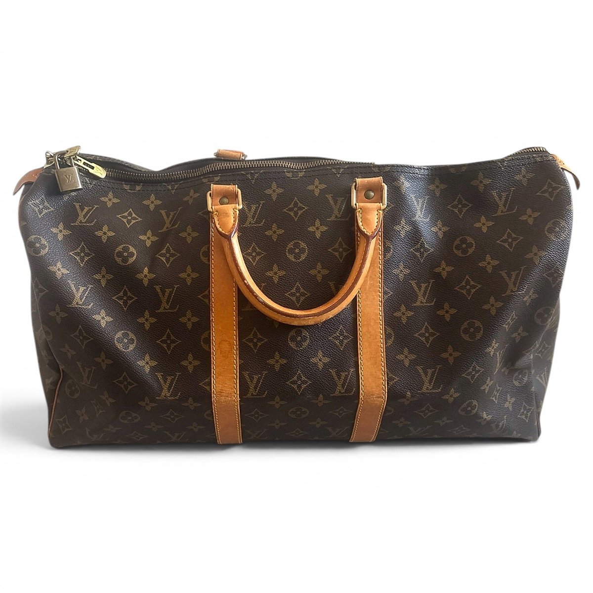 Keepall leather travel bag