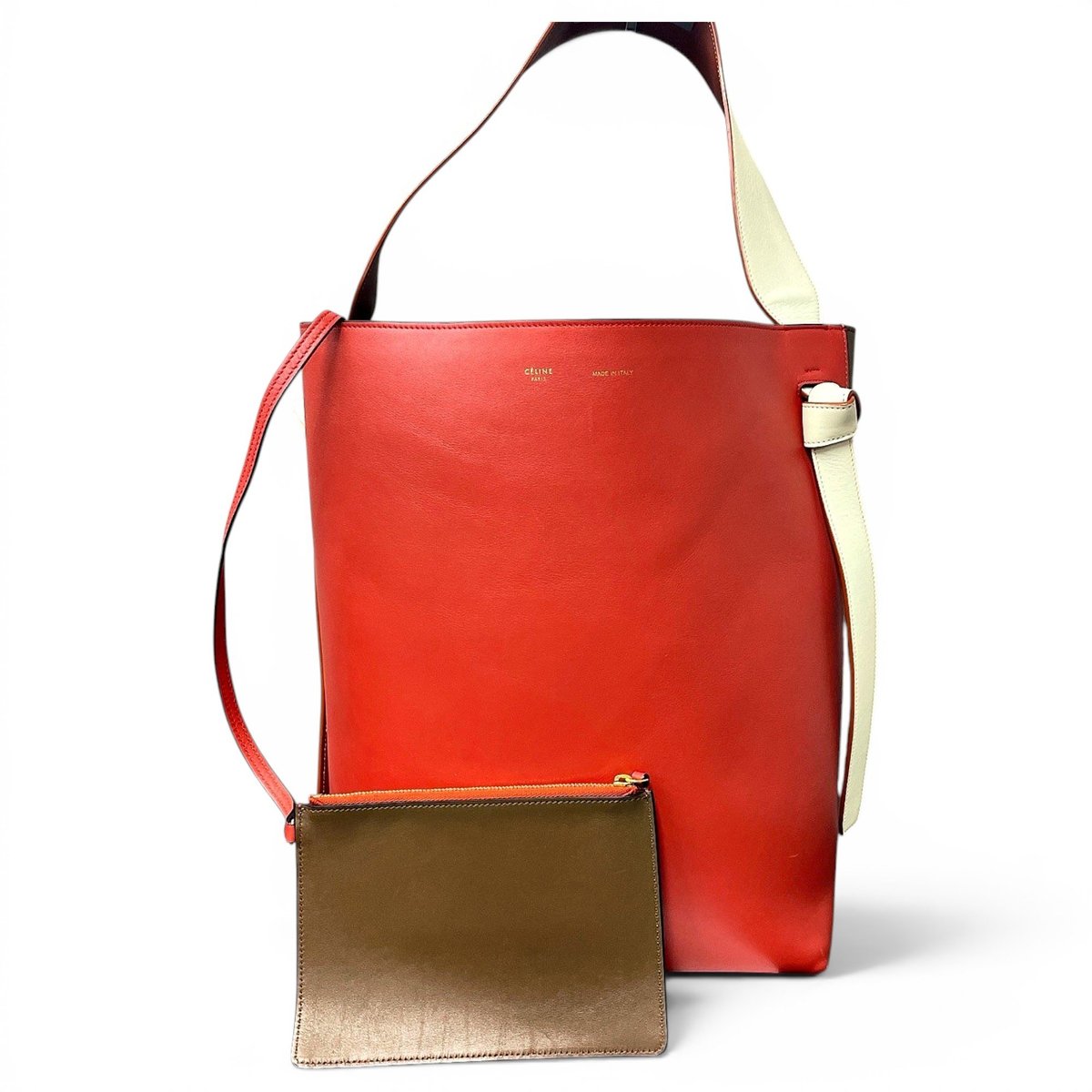 Twisted leather handbag