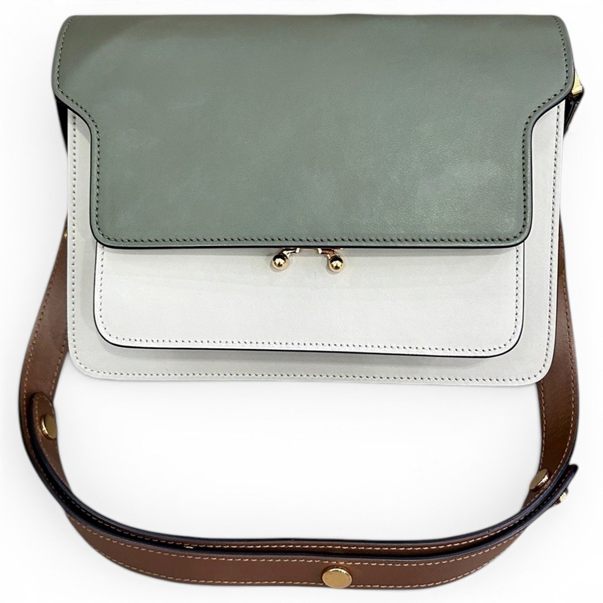 Trunk leather handbag