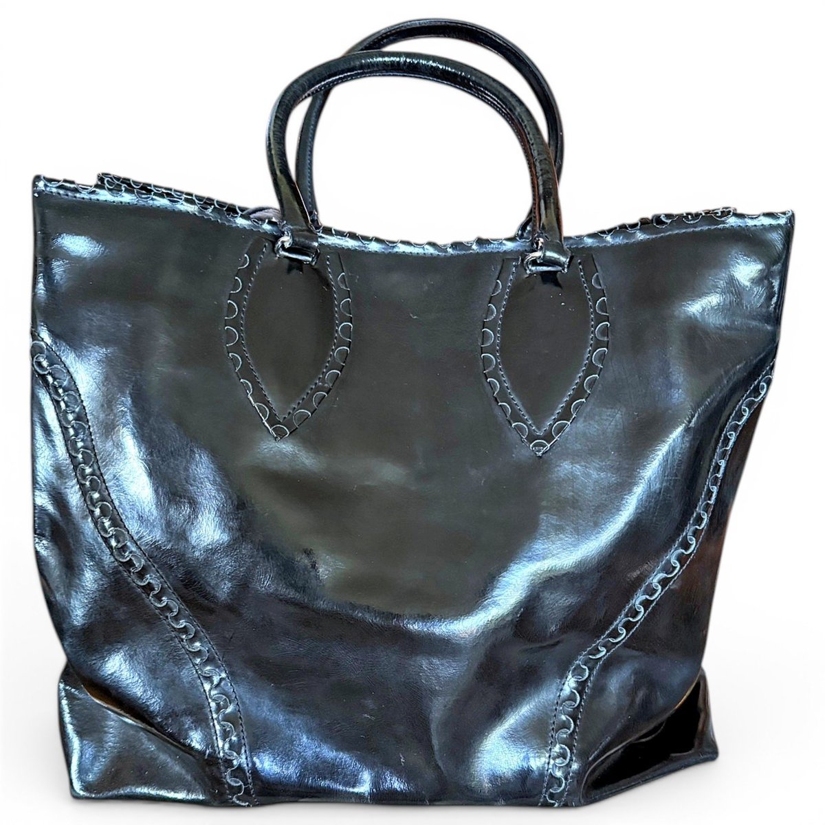 Patent leather tote