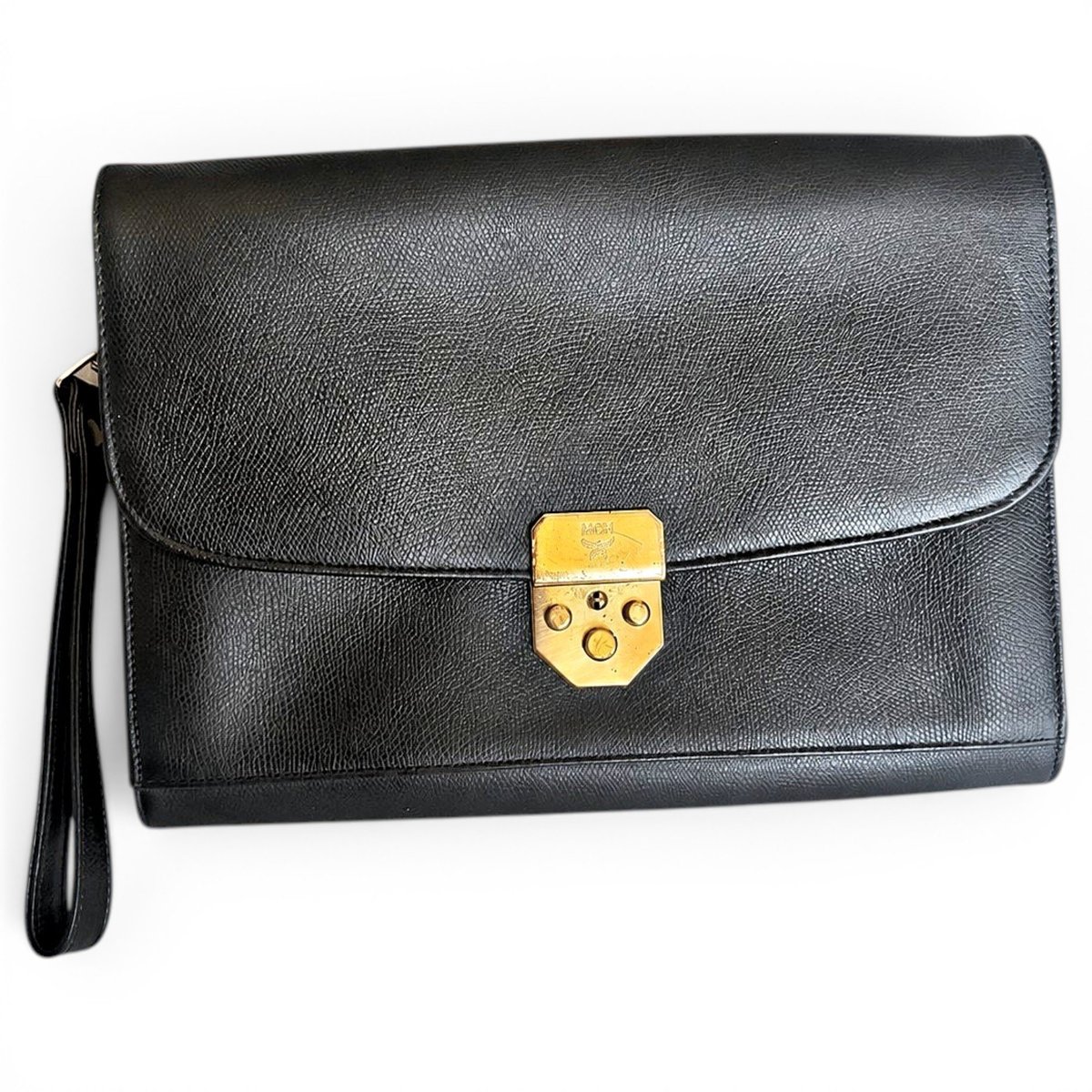 Leather clutch bag