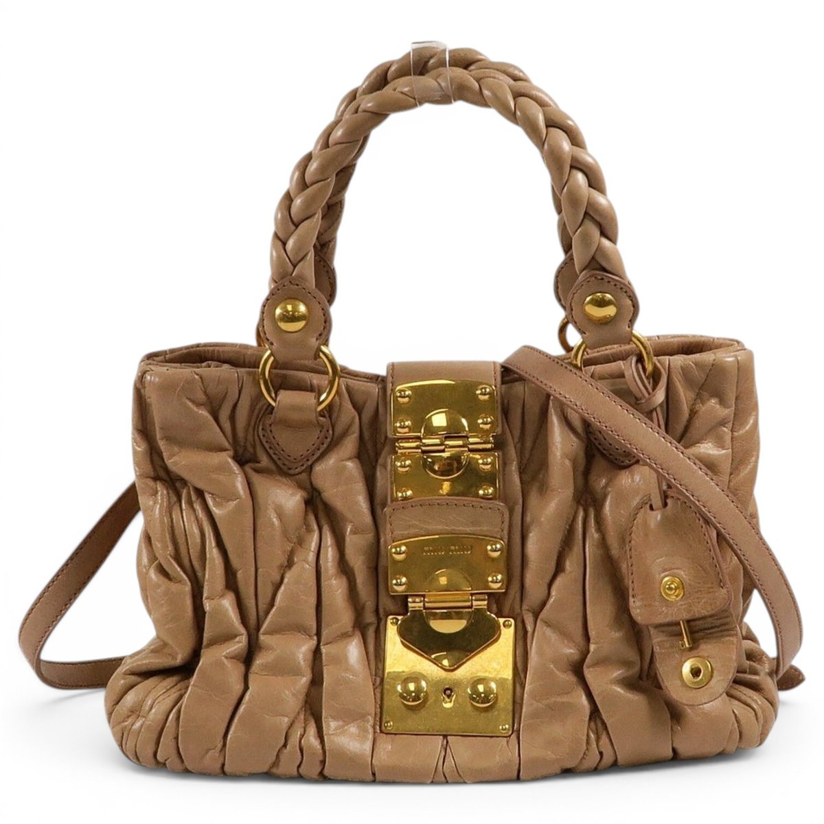 Coffer leather handbag