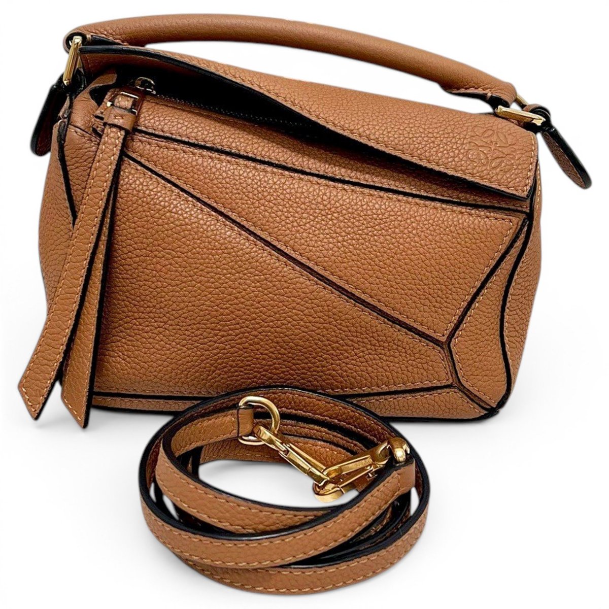 Puzzle leather handbag