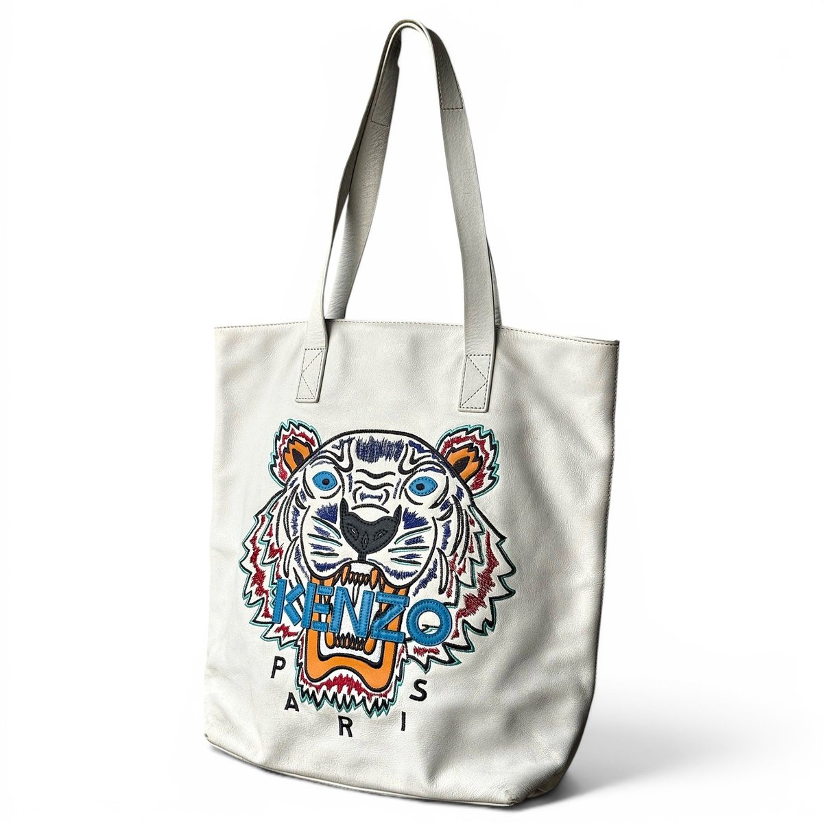 Tiger leather tote