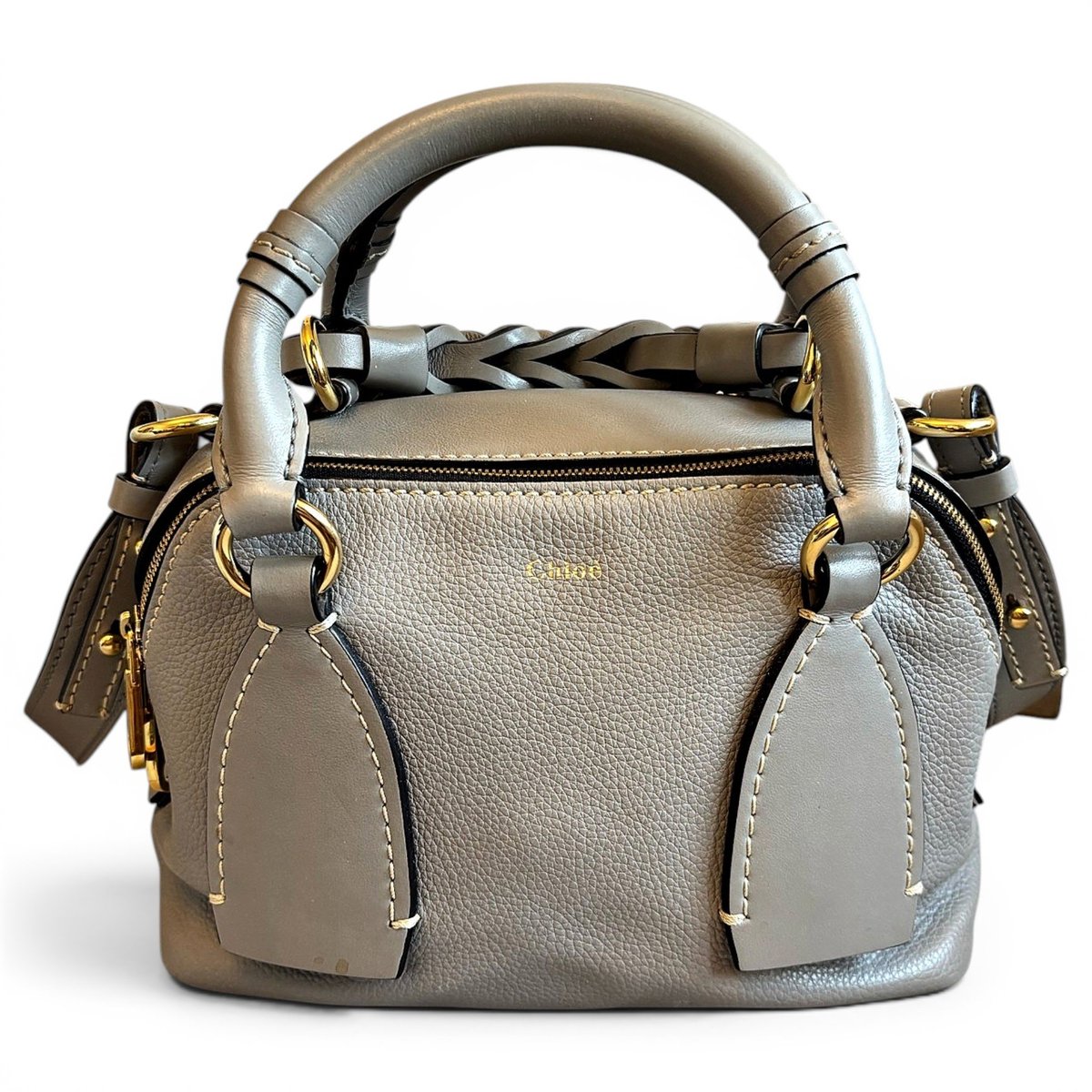 Daria leather bowling bag