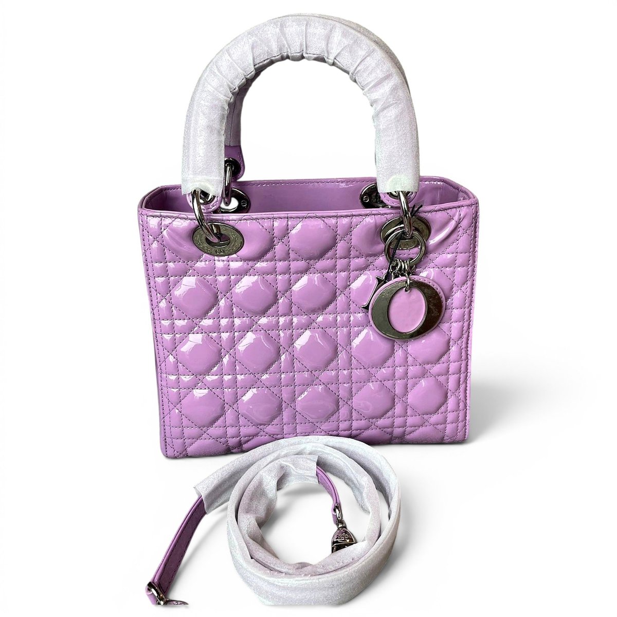 Lady Dior patent leather handbag