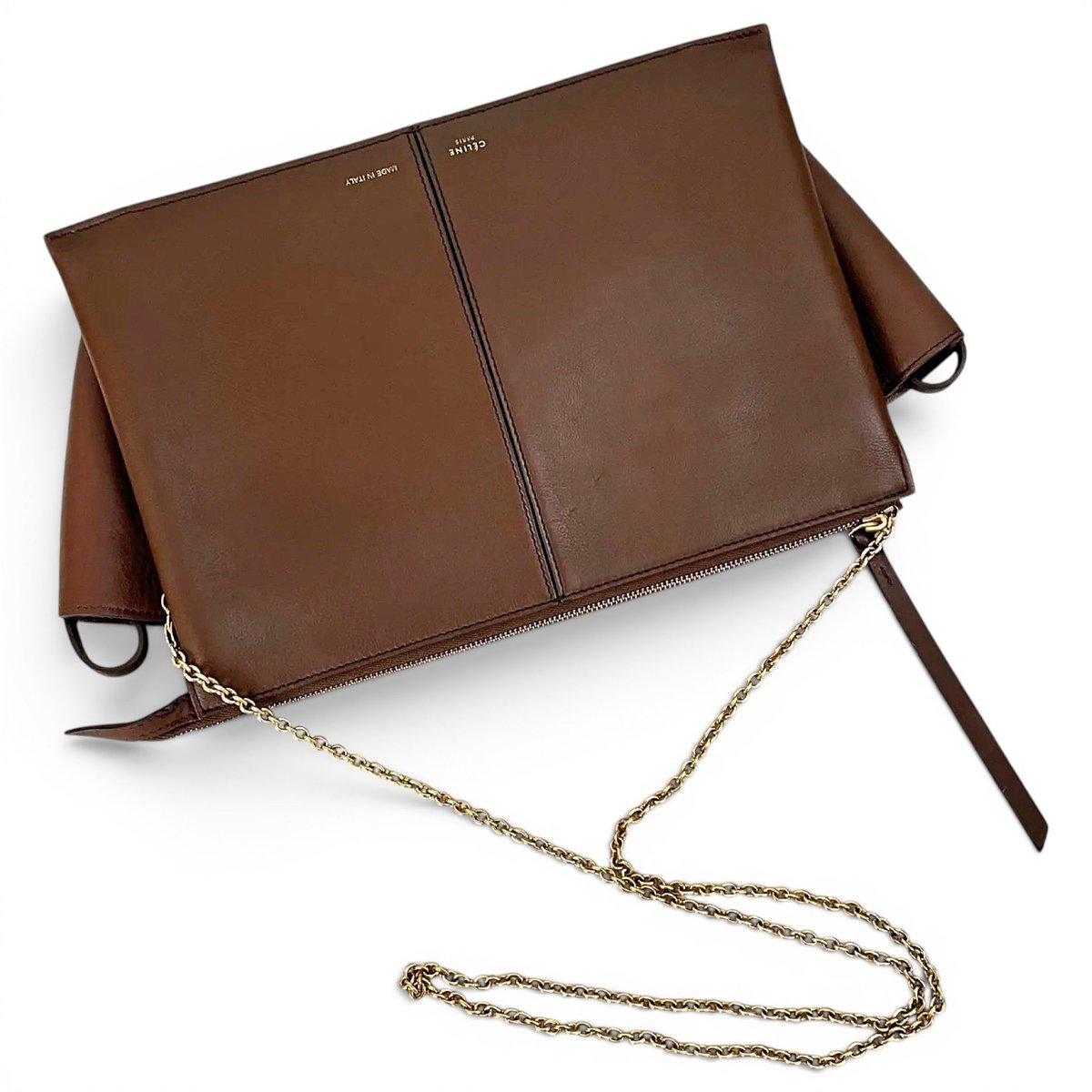 Tri-Fold leather handbag